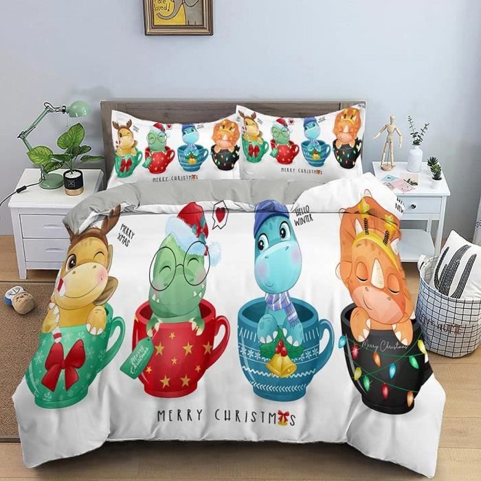 Housse De Couette Dinosaure De Dessin Animé 200X200 Imprimé En 3D
