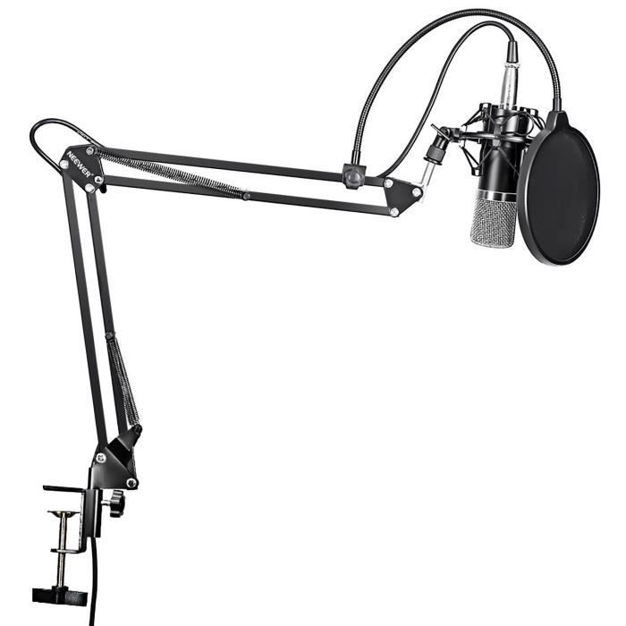 Neewer NW Noir 6 pouces Filtre Anti-pop de Microphone Studio en Forme Circulaire avec Support Clip B-3 