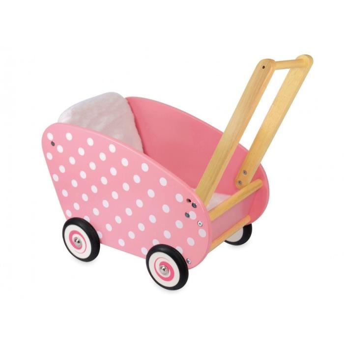 Landau En Bois Rose A Pois Blancs Cdiscount Jeux Jouets Landau En Bois Rose A Pois Blancs Cdiscount Jeux Jouets