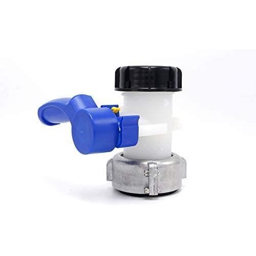Adaptateur Et Vanne Pour Réservoir IBC 75mm - Vanne DN50, Polyéthylène, Pour Vidange Et Arrosage Jardin