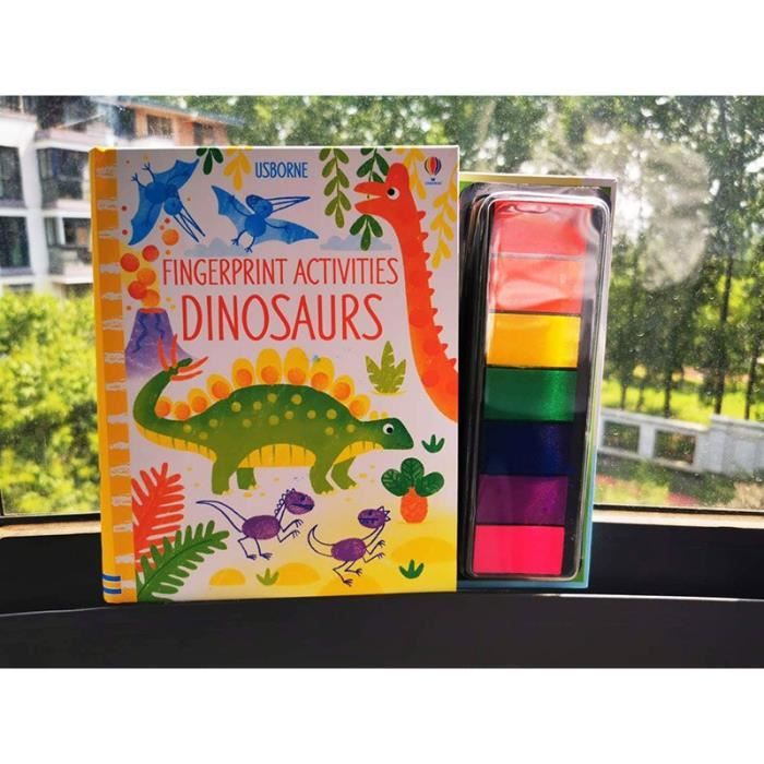 Kit Peinture Dinosaure Livre De Dessin A Empreintes Digitales Pour Bebe 26x22x1 4cm With Tampon En Caoutchouc Ta Cdiscount Beaux Arts Et Loisirs Creatifs