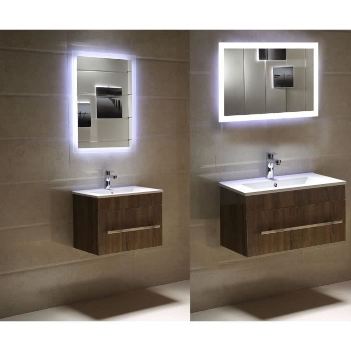 Miroir de salle de bains LED miroir lumineux GS084N avec éclairage par des surfaces de lumière givrées 50 x 70 cm, blanc chaud Miroir de salle de bains LED miroir lumineux GS084N avec éclairage par des surfaces de lumière givrées 50 x 70 cm, blanc chaud