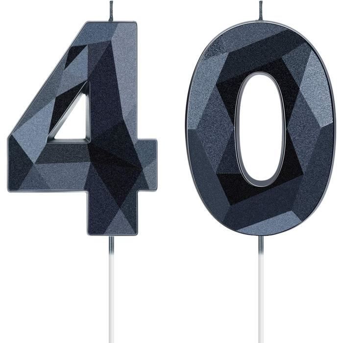Guirlande Fanion 40 Ans Anniversaire Noir Or - Bannière Joyeux Anniversaire 40e - Décoration Fête Homme Femme