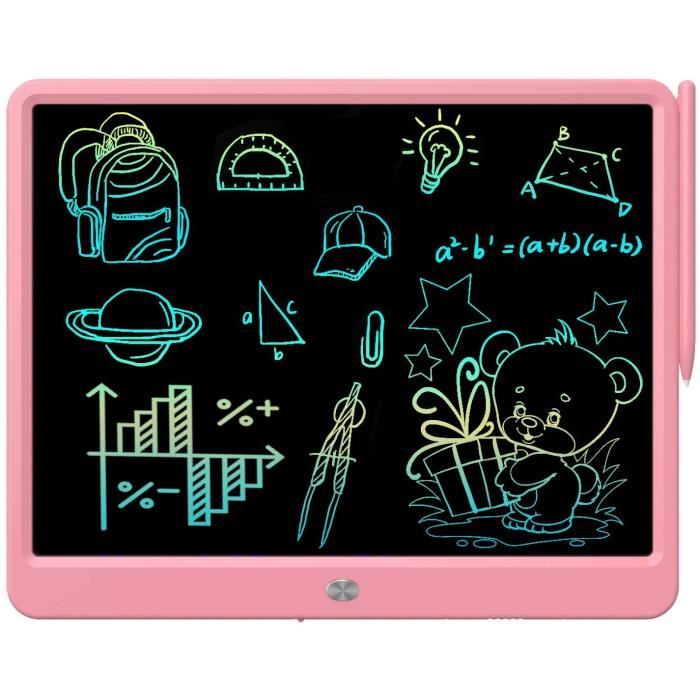 Tablette de dessin pour enfants LCD couleur 15 pouces avec stylet