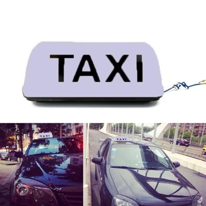 BLANCHE - Panneau de signalisation de Taxi, lampe magnétique de toit de voiture, lumière LED étanche 12V