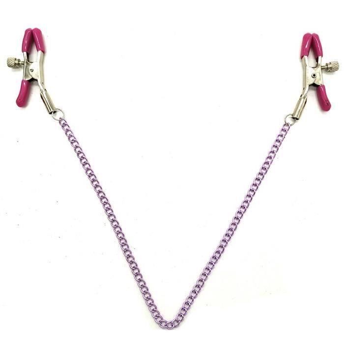 LOVIVER Paire Cache-tétons Avec Chaîne Métallique - Bijoux De Seins Strass Coeur