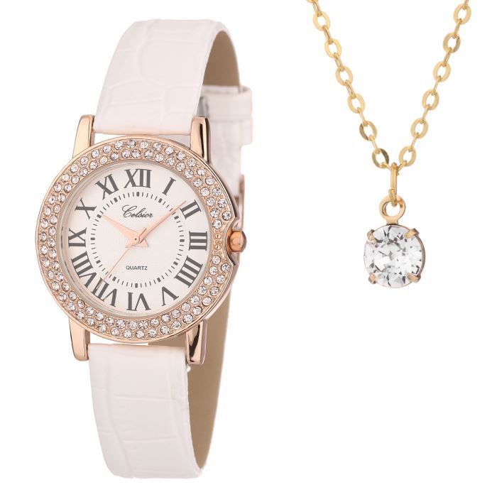 Montre-bracelet Femme Celsior - Cadran Argenté Avec Cristaux, Quartz, Occasion