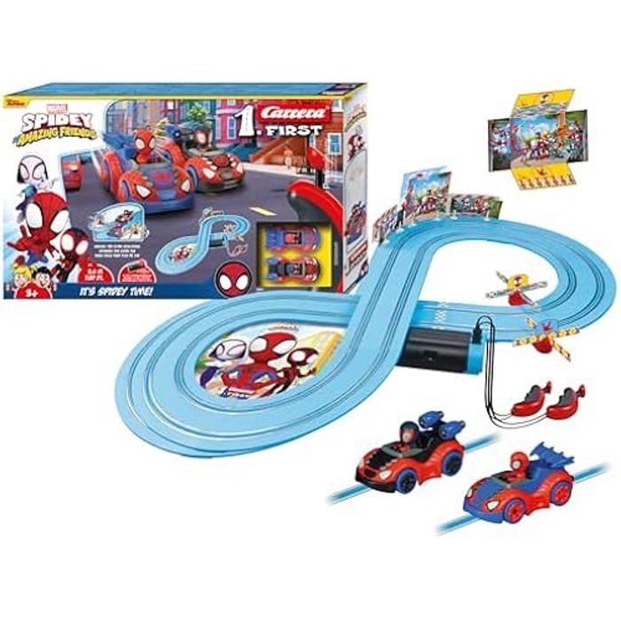 Circuit de course Spidey - Its Spidey Time! Longueur 24 m Echelle des voitures 1/50 Carrera First Dès 3 ans