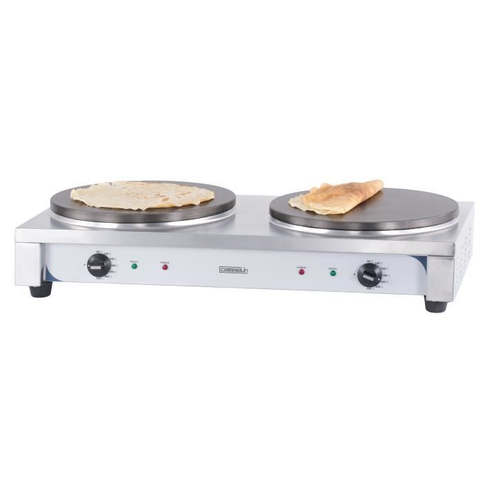 Crêpière Professionnelle Double Electrique - L 910 x P 455 mm - Casselin