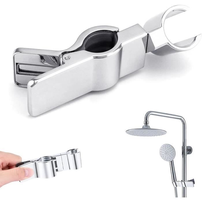 Support De Pommeau De Douche Autocollant Sans Perçage - Universel, Angle Réglable, Chrome, Installation Facile - 2