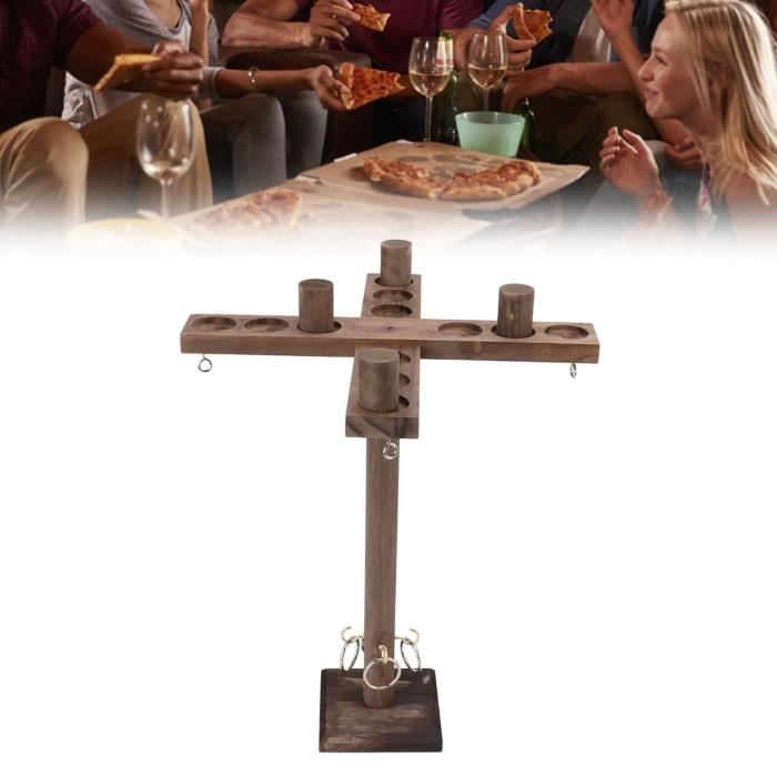Jeu De Crochets Et Anneaux MEISHANG – Lancer D’anneaux En Bois Fait Main, Jeu Interactif Pour Toute La Famille, Intérieur/extérieur
