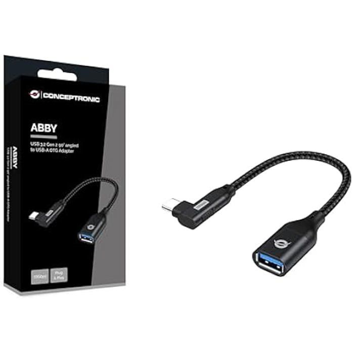 Conceptronic Adaptateur USB-C vers USB-A OTG - CONCEPTRONIC - ABBY19B - 10 Gbit/s - 3 0 A - Coudé 90°