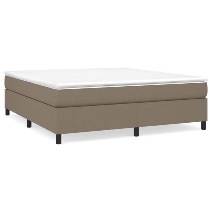 Sommier à ressorts - DILWE - Taupe - 180x200 cm - Tissu 100% polyester - 2 places