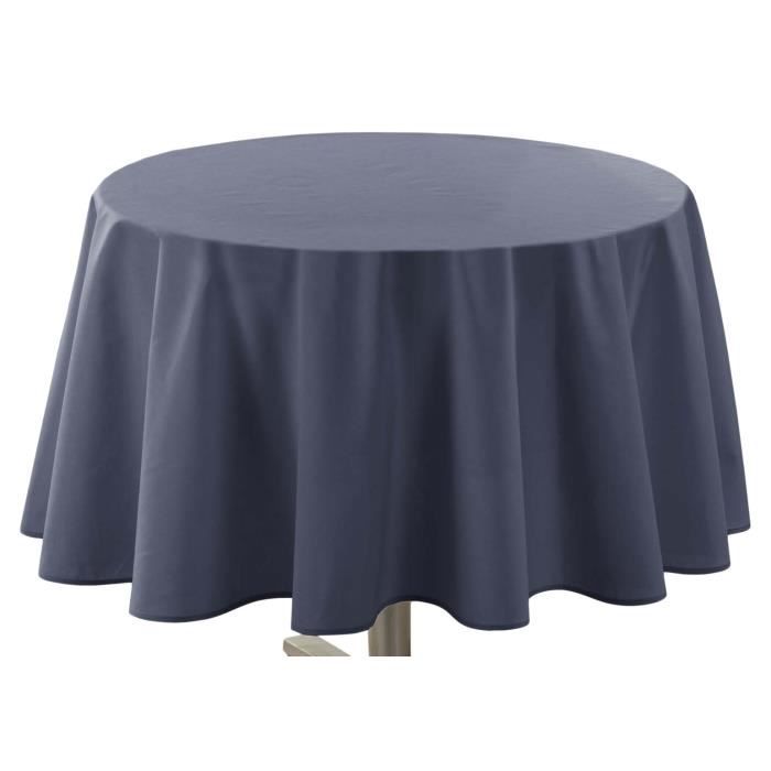 Douceur d'Intérieur Essentiel Nappe Ronde, Polyester, Beton, 180 x 180 cm