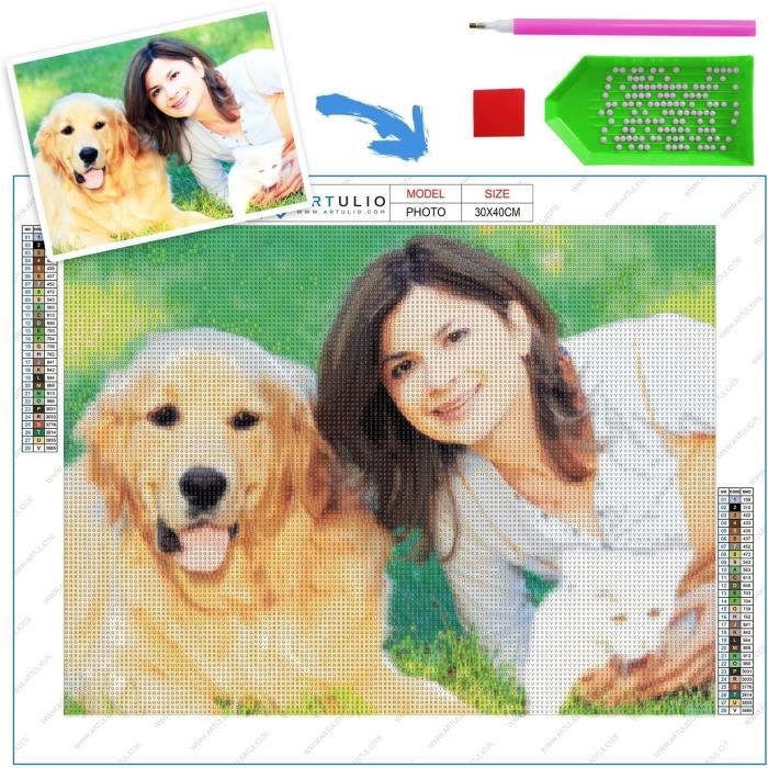 Diamond Painting Personnalisé Photo 50X50Cm, Diy 5D Diamant Painting