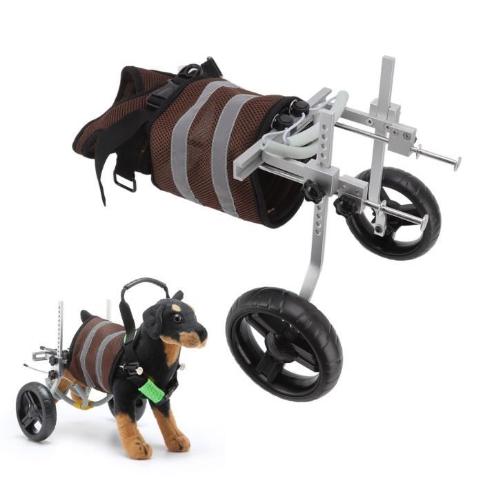 Comparer les prix de Fafeicy Fauteuil roulant pour chien Fauteuil roulant léger pour chien, 2 roues réglables, avec bandes animalerie soin