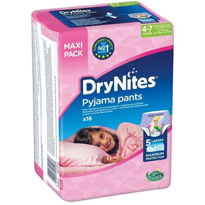 Lot De 6 Huggies Drynites Culottes De Nuit Filles 4 7 Ans 17 30 Kg 16 Culottes Cdiscount Puericulture Eveil Bebe