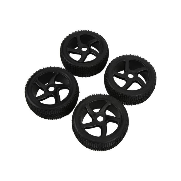 4 Pneus + Jantes Pour Voiture RC 1/10 - Moyeu 12mm - Caoutchouc Durable - Compatible TT02 XV01