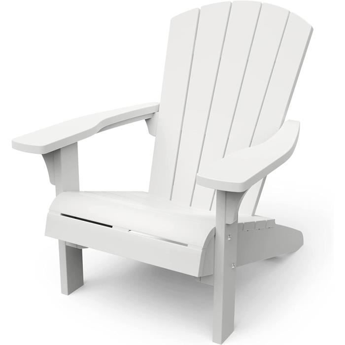 keter chaise de jardin en plastique blanc resistant aux intemperies - design americain classique pour jardin, terrasse et bal