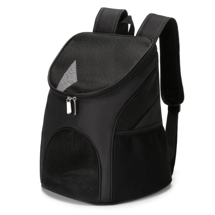 Sac à dos de voyage transport noir Réglable Pliable Sac à dos respirant pour chat (M)
