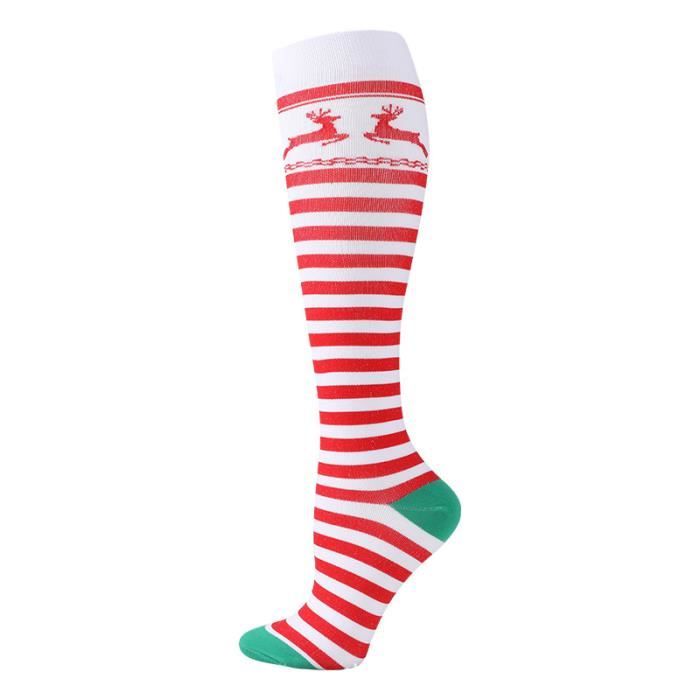 Chaussettes De Compression Motifs Casse-Noisette – 50 Cm – Pour Femmes Enceintes, Sport, Voyage – Améliore La Circulation