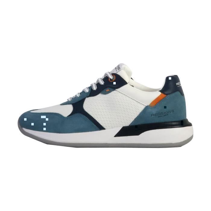 Redskins Basket Cuir Redskins - Praia Bleu/Ecru