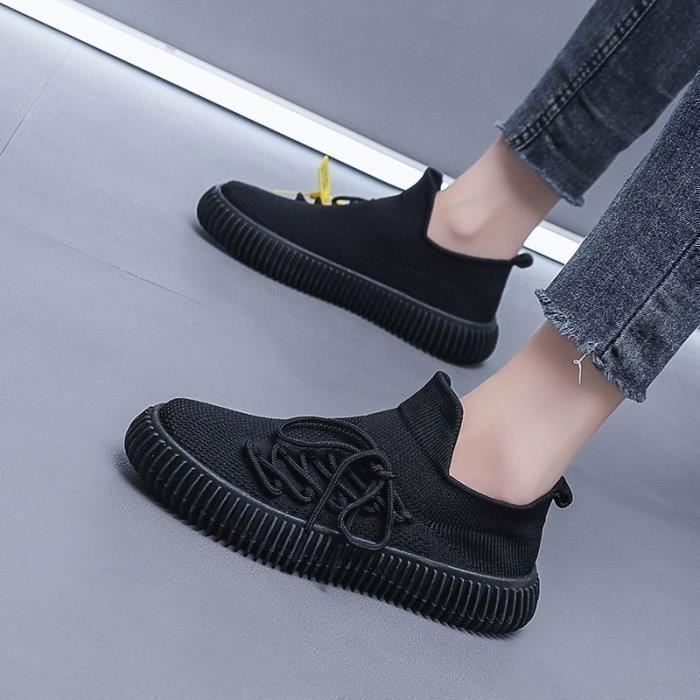 Baskets Femme Souples Slip-On chaojierei™ Noir Confortables et