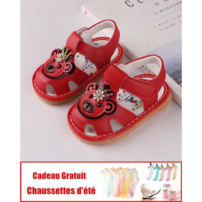 Shakira Sandales Sifflet Chaussures Bebe Filles Tout Petits Semelle Souple Ete Appartements Mignon Dessin Anime Beige 1d437 Rouge Cdiscount Chaussures