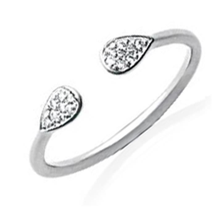 Bague En Argent 925 Sertie De Zirconiums Blancs - Taille 56, Neuve Avec étiquettes, Poinçonnée