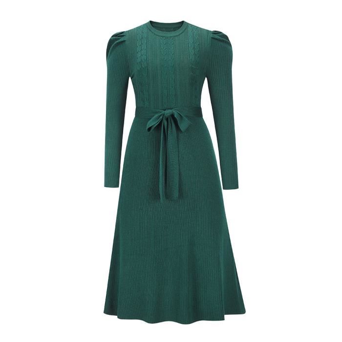 Imprimé floral Col rond Manches longues Mini Robe