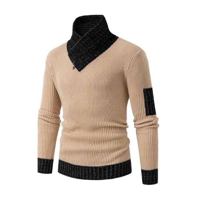 Pull Polaire Homme Hiver - Maille Torsadée, Encolure Ronde - Chaud Et Confortable - Taille Grande Disponible - 5