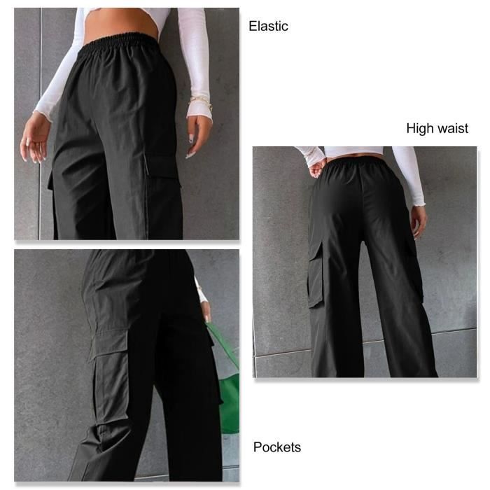 Dilwe pantalon femme en fibre de polyester Pantalon pour Femme