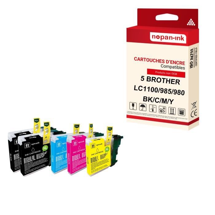 Lot De 4 Cartouches Compatibles Brother – LC980BK/C/M/Y – Pour Séries DCP