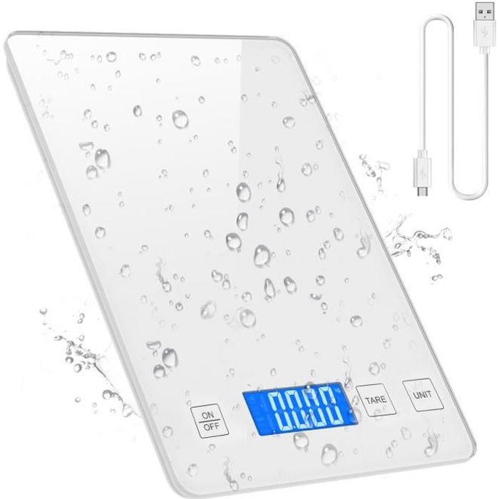 Balance de cuisine électronique, 10kg/1g,fonction tare, Arrêt automatique, 5 Units, Rappel de surpoids