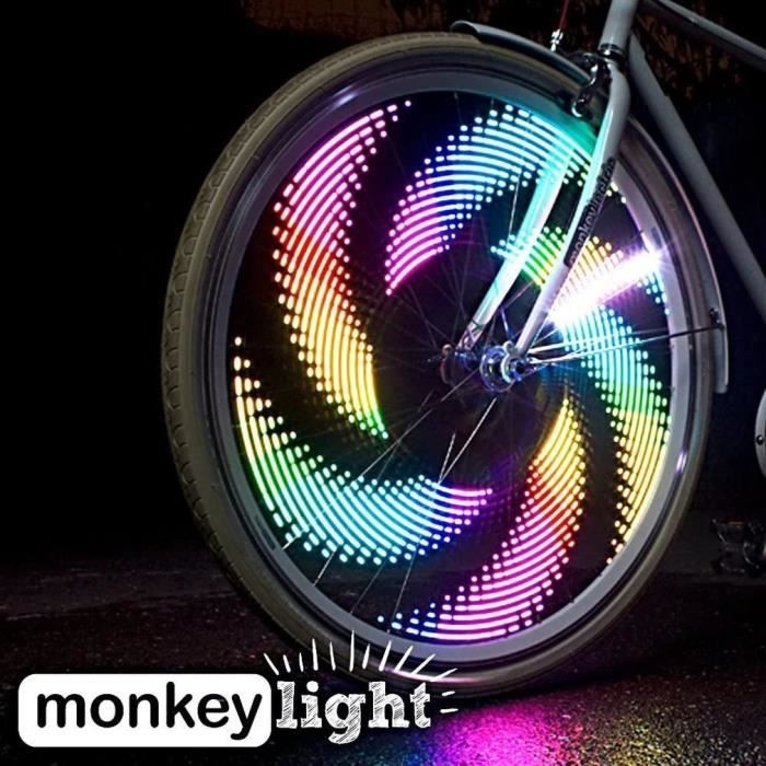 lampe de roue de vélo de cycliste colorées à double,Lumières LED à rayons de vélo