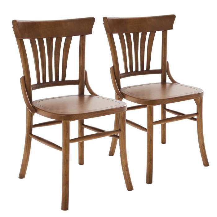 Lot de 2 chaises style scandinave en bois dorme foncé Etel - Oviala Lot de 2 chaises style scandinave en bois dorme foncé Etel - Oviala
