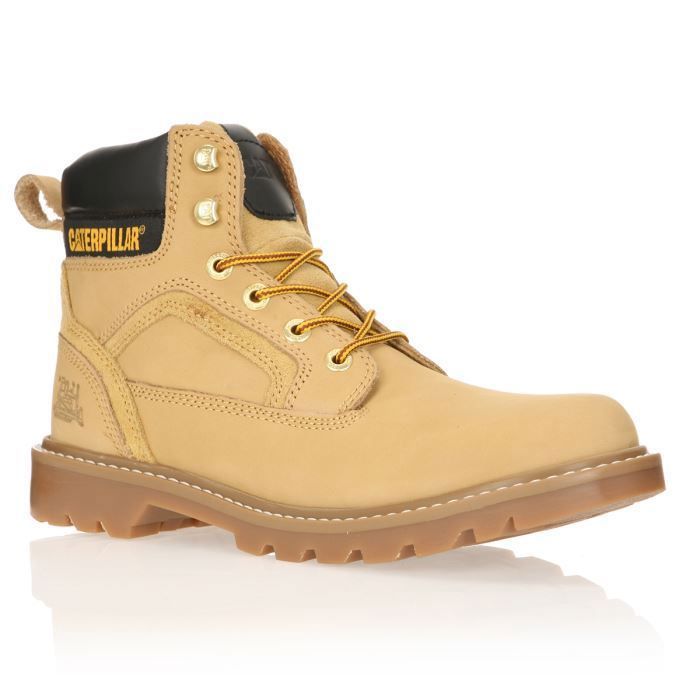 Bottines CATERPILLAR Stickshift Homme - Cuir miel - Lacets - Tige moyenne