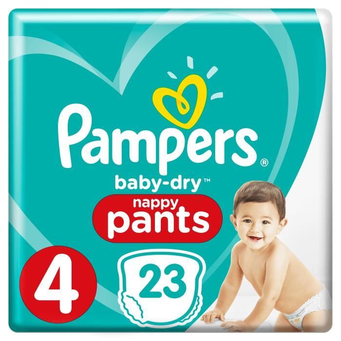COUCHES PAMPERS TAILLE 4 - 9-14KG 23 PIECES