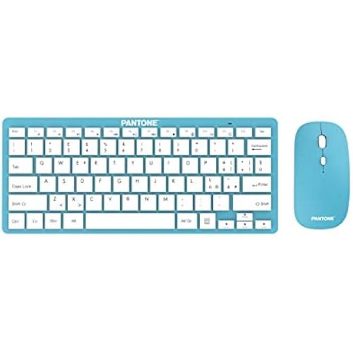 Pantone Pt-kb09g1 Clavier Souris Incluse Maison Rf Sans Fil Qwerty Italien Bleu - vue 2