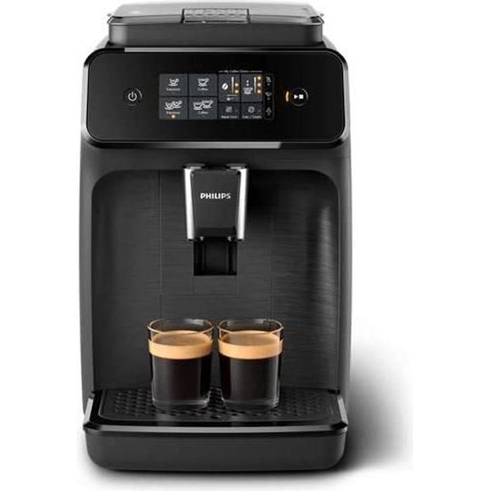 Machine à café expresso à café grains PHILIPS EP1200 - Noir Mat - Avec broyeur - 2 boissons - Ecran tactile - AquaClean