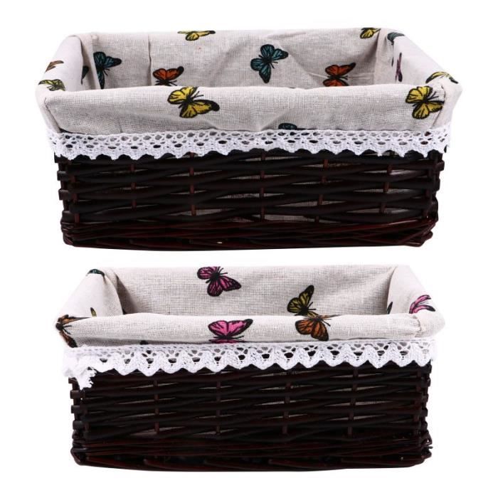 2pcs Bac De Rangement En Osier De Panier De De En Pour La Maison Interieure Panier Casier Corbeille Cube Achat Vente Casier Pour Meuble Soldes Sur Cdiscount Des Le 20 Janvier Cdiscount