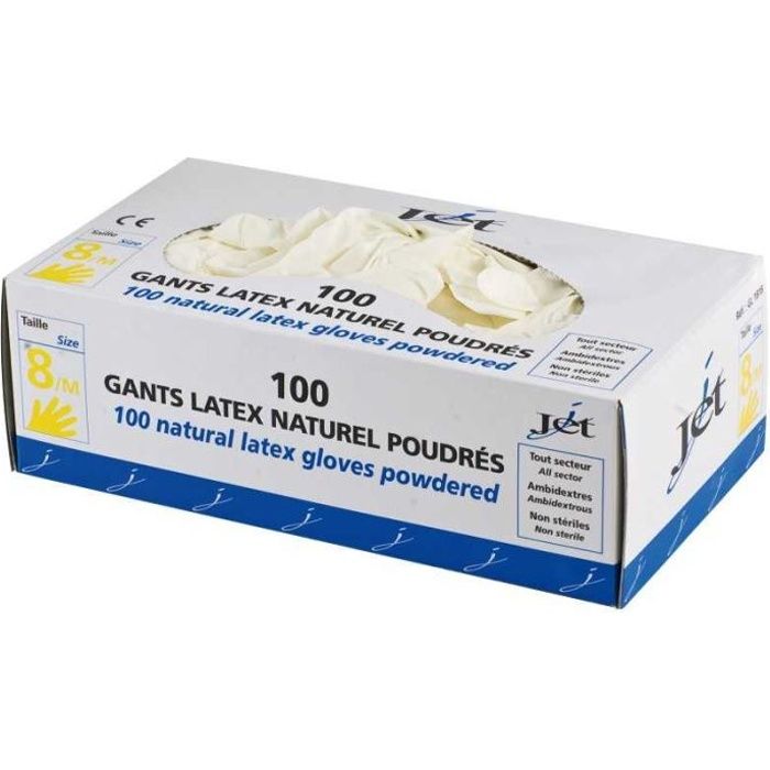 Gant latex jetable pas cher, en Boite de 100 de votre fournisseur Packeos