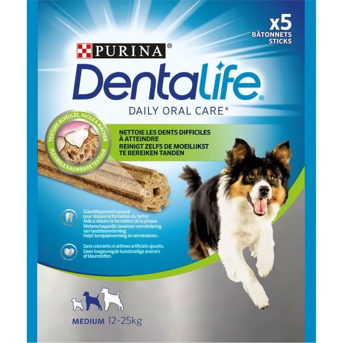 PURINA DENTALIFE Medium Bâtonnets à mâcher - Hygiène bucco-dentaire - Pour chien de taille moyenne - 115 g