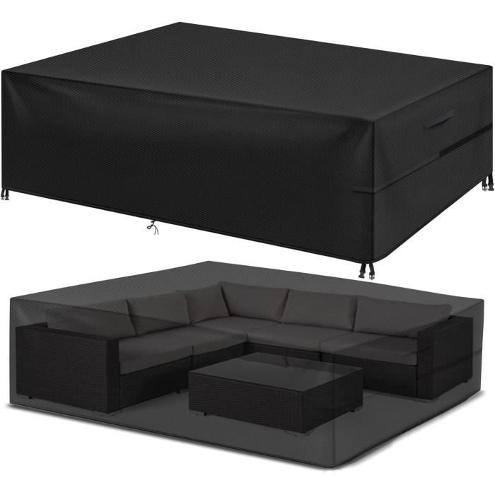 Housse De Protection Pour Table De Jardin 170x50x90 Cm - Tissu Oxford 600D Imperméable Et Anti-UV - Avec Cordon Et Boucles - 11
