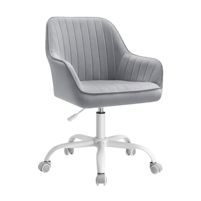Chaise de Bureau avec Surface en Tissu Velours Siège Ergonomique Rembourrage en Mousse Hauteur Réglable Gris Tourterelle Chaise de Bureau avec Surface en Tissu Velours Siège Ergonomique Rembourrage en Mousse Hauteur Réglable Gris Tourterelle