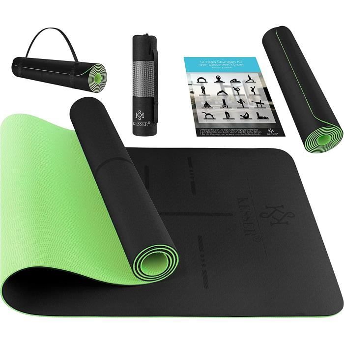 Sangle De Tapis De Yoga Réglable – 100% Coton, Respirante, Antidérapante, Pour Tous Formats, Sac De Transport
