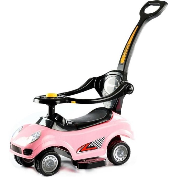 Voiture De Poussee 3 En 1 Avec Tige De Poussee Voiture De Poussee Traction Avec Marchepied Pour Bebe Voiture De Bebe Rose Cdiscount Jeux Jouets