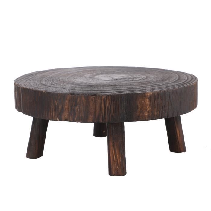 Jardinière en bois - SURENHAP - tabouret haut - couleur burnton - 14*9cm