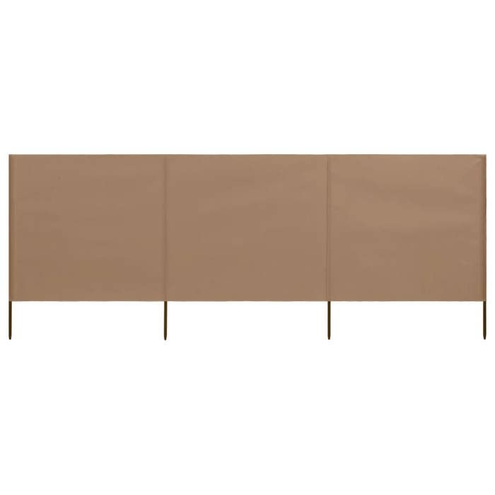 vidaXL Paravent 3 panneaux Tissu 400 x 80 cm Taupe