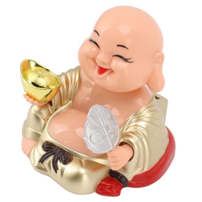 Statuette Bouddha Rieur En Résine Dorée - Décoration Zen 10x7x9cm - Sable Violet